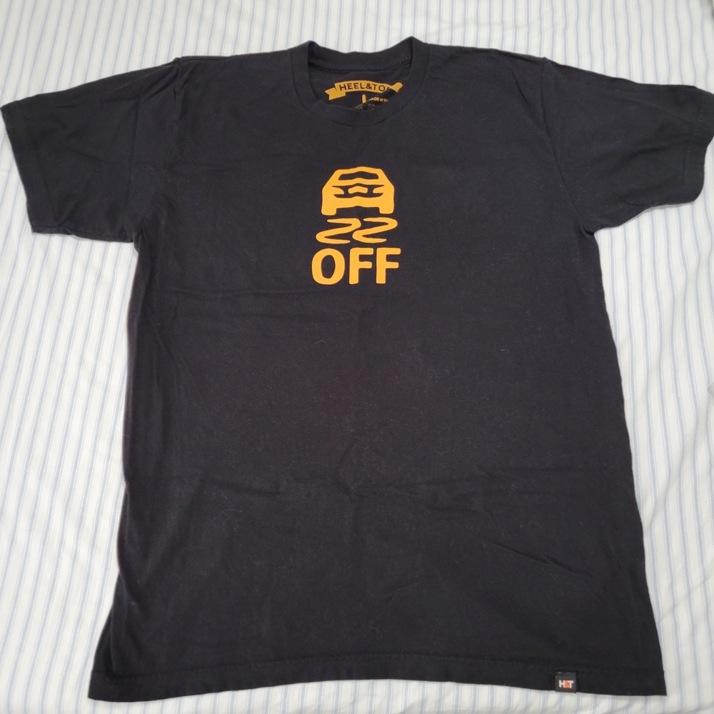 Black T-Shirt with Orange Print